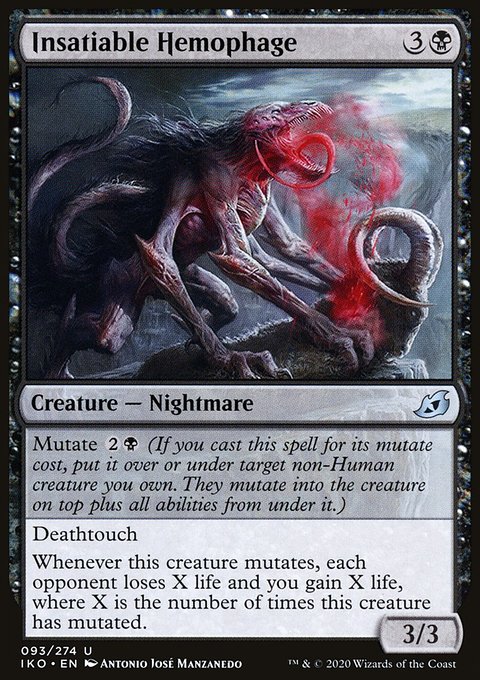 Insatiable Hemophage, Ikoria: Lair of Behemoths #93, Magic: The Gathering card