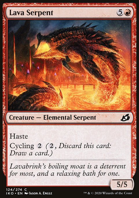 Lava Serpent, Ikoria: Lair of Behemoths #124, Magic: The Gathering card