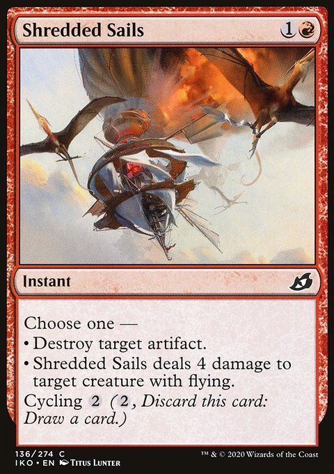 Shredded Sails, Ikoria: Lair of Behemoths #136, Magic: The Gathering card