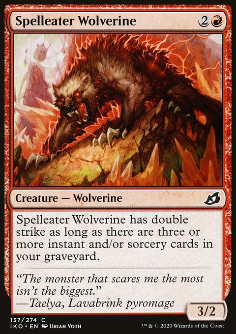 Spelleater Wolverine, Ikoria: Lair of Behemoths #137, Magic: The Gathering card