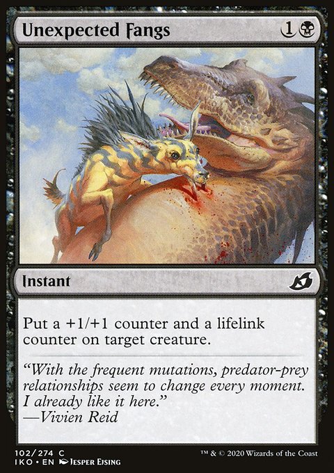 Unexpected Fangs, Ikoria: Lair of Behemoths #102, Magic: The Gathering card