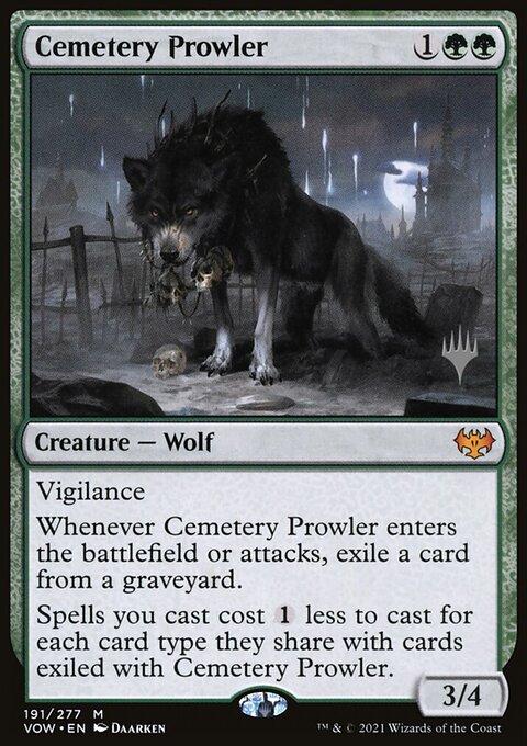Cemetery Prowler, Innistrad: Crimson Vow Promos #191p, Magic: The Gathering card