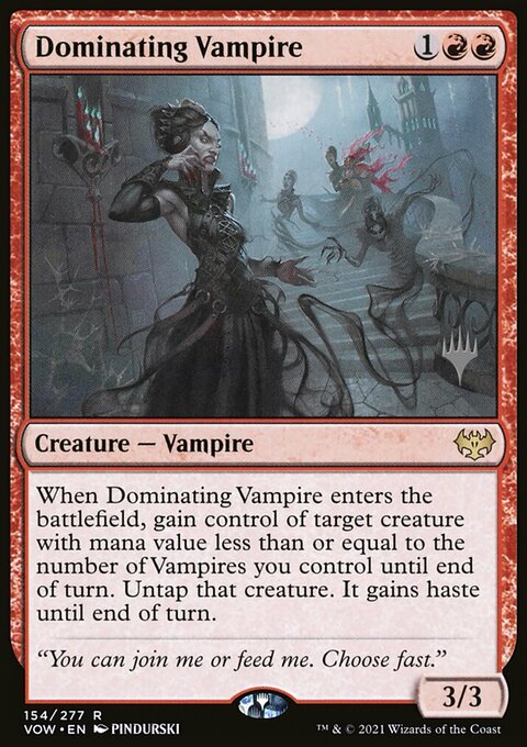 Dominating Vampire, Innistrad: Crimson Vow Promos #154p, Magic: The Gathering card