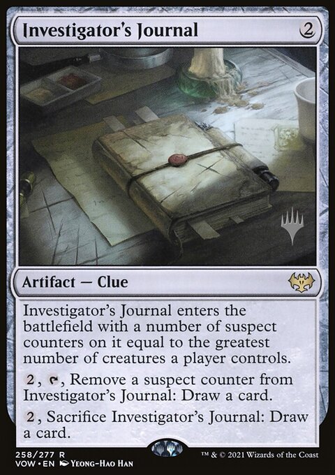 Investigator's Journal, Innistrad: Crimson Vow Promos #258p, Magic: The Gathering card