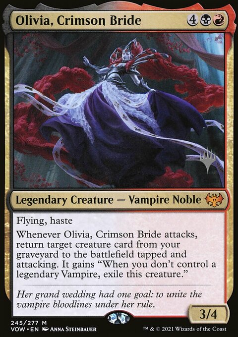 Olivia, Crimson Bride, Innistrad: Crimson Vow Promos #245p, Magic: The Gathering card