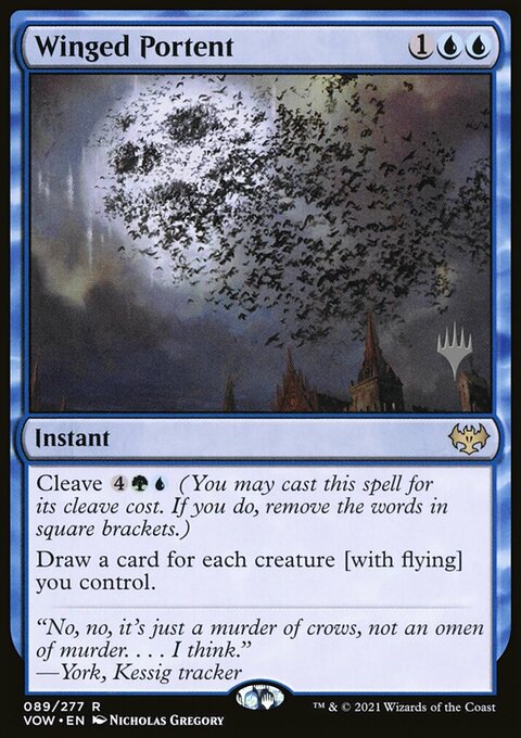 Winged Portent, Innistrad: Crimson Vow Promos #89p, Magic: The Gathering card