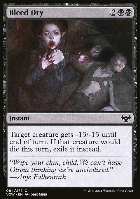 Bleed Dry, Innistrad: Crimson Vow #94, Magic: The Gathering card