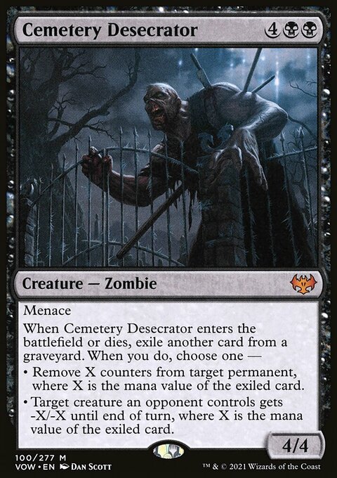 Cemetery Desecrator, Innistrad: Crimson Vow #100, Magic: The Gathering card