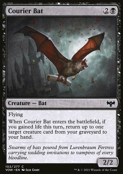 Courier Bat, Innistrad: Crimson Vow #102, Magic: The Gathering card