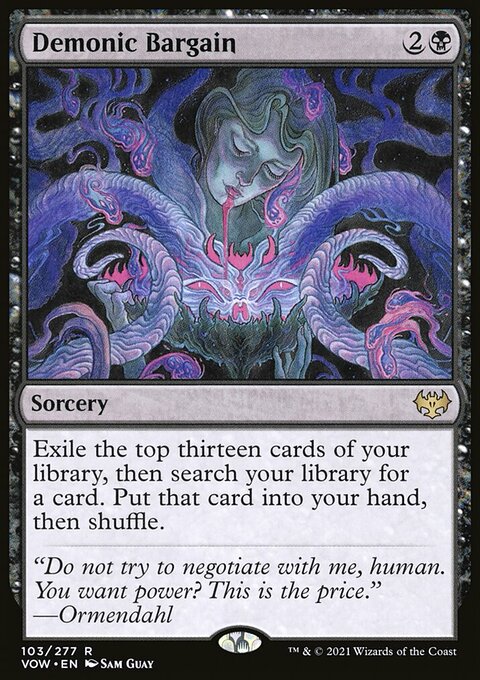 Demonic Bargain, Innistrad: Crimson Vow #103, Magic: The Gathering card