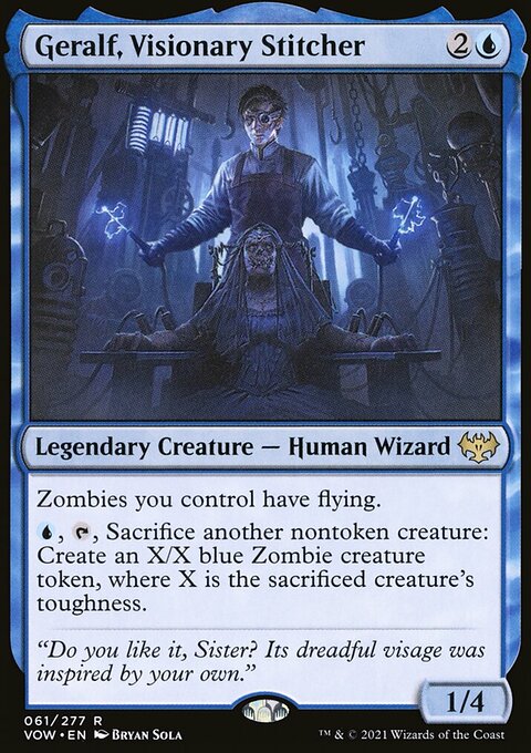 Geralf, Visionary Stitcher, Innistrad: Crimson Vow #61, Magic: The Gathering card