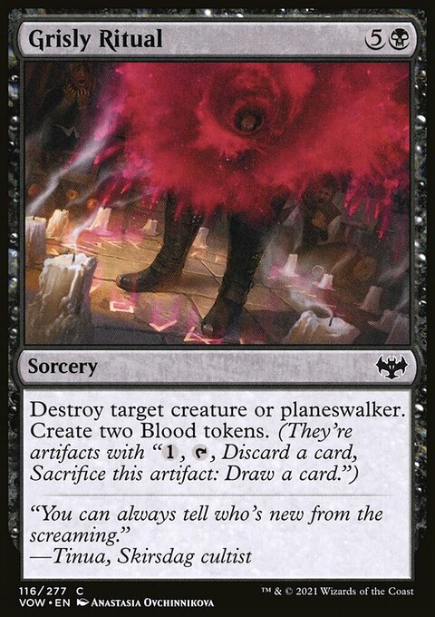 Grisly Ritual, Innistrad: Crimson Vow #116, Magic: The Gathering card