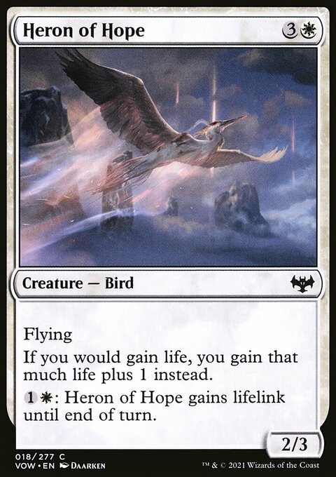 Heron of Hope, Innistrad: Crimson Vow #18, Magic: The Gathering card