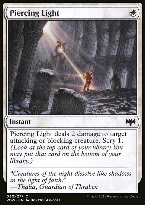 Piercing Light, Innistrad: Crimson Vow #30, Magic: The Gathering card