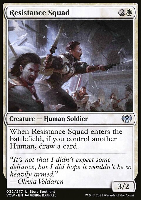 Resistance Squad, Innistrad: Crimson Vow #32, Magic: The Gathering card