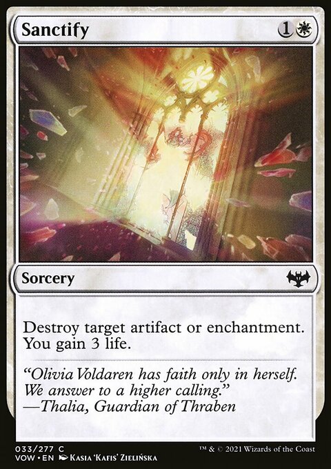 Sanctify, Innistrad: Crimson Vow #33, Magic: The Gathering card