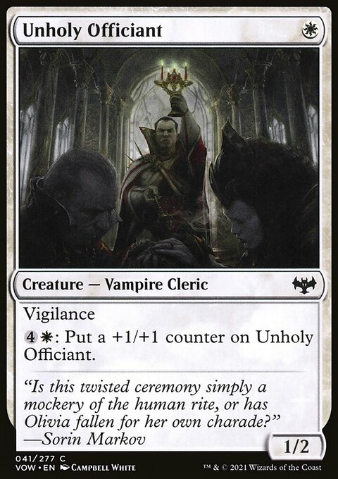 Unholy Officiant, Innistrad: Crimson Vow #41, Magic: The Gathering card