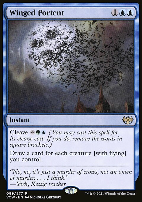 Winged Portent, Innistrad: Crimson Vow #89, Magic: The Gathering card