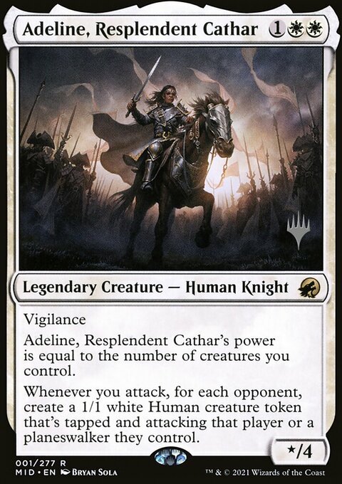 Adeline, Resplendent Cathar, Innistrad: Midnight Hunt Promos #1p, Magic: The Gathering card