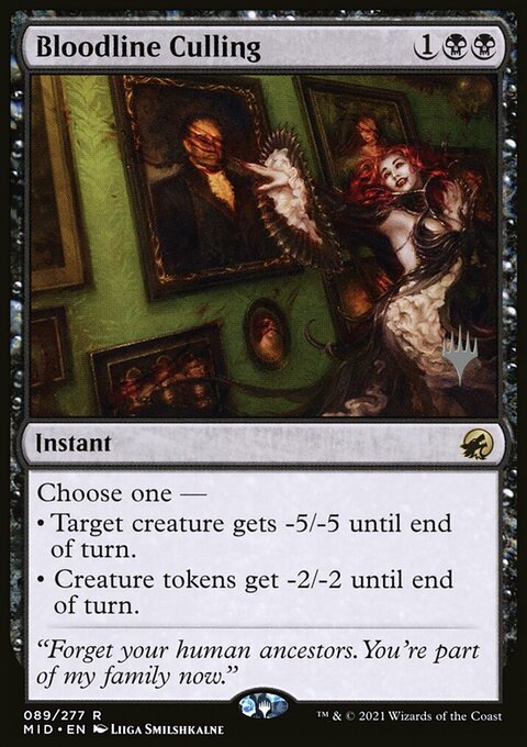 Bloodline Culling, Innistrad: Midnight Hunt Promos #89p, Magic: The Gathering card