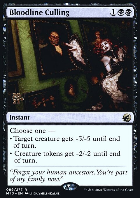 Bloodline Culling, Innistrad: Midnight Hunt Promos #89s, Magic: The Gathering card
