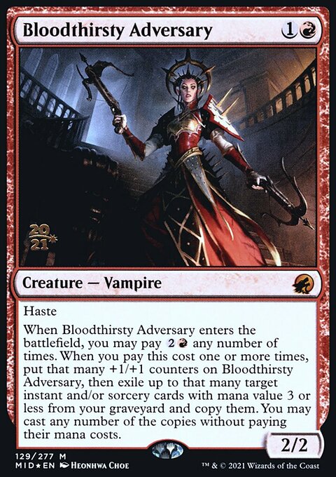 Bloodthirsty Adversary, Innistrad: Midnight Hunt Promos #129s, Magic: The Gathering card