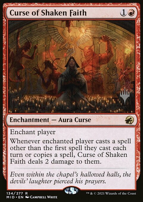 Curse of Shaken Faith, Innistrad: Midnight Hunt Promos #134p, Magic: The Gathering card