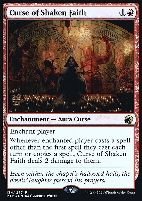 Curse of Shaken Faith, Innistrad: Midnight Hunt Promos #134s, Magic: The Gathering card