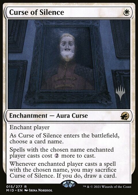 Curse of Silence, Innistrad: Midnight Hunt Promos #15p, Magic: The Gathering card