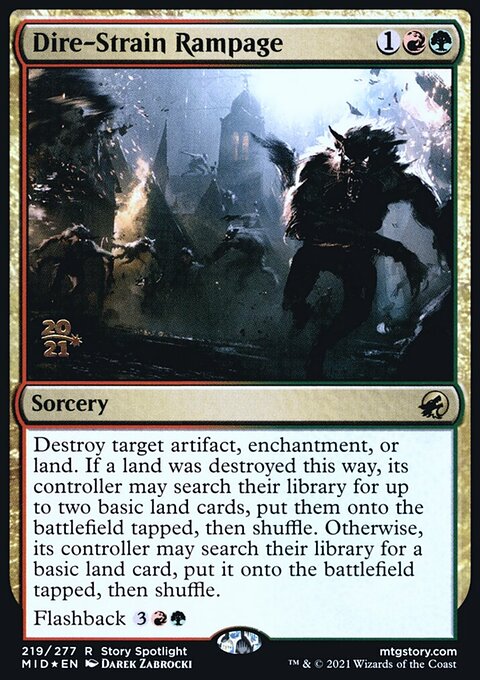 Dire-Strain Rampage, Innistrad: Midnight Hunt Promos #219s, Magic: The Gathering card