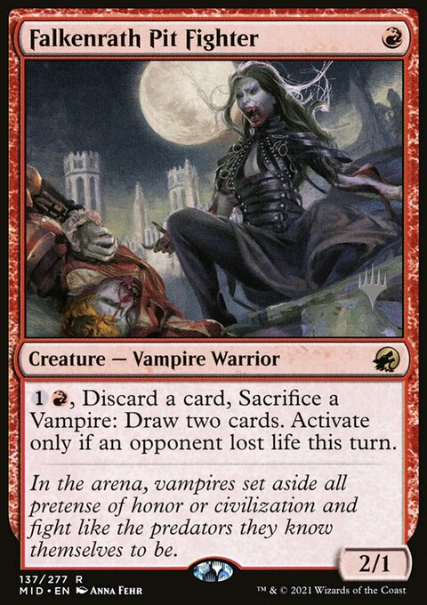 Falkenrath Pit Fighter, Innistrad: Midnight Hunt Promos #137p, Magic: The Gathering card