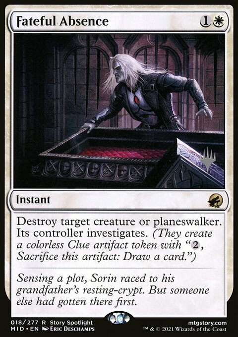 Fateful Absence, Innistrad: Midnight Hunt Promos #18p, Magic: The Gathering card