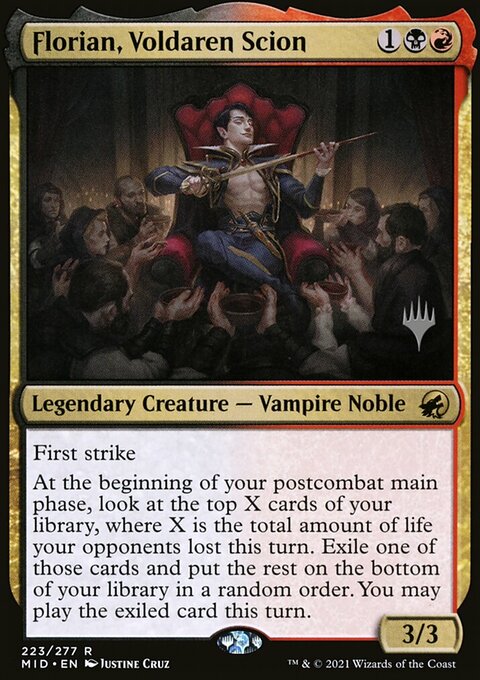 Florian, Voldaren Scion, Innistrad: Midnight Hunt Promos #223p, Magic: The Gathering card