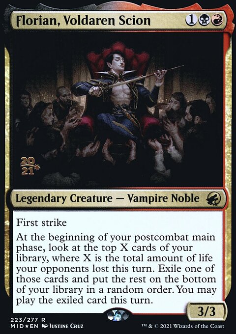 Florian, Voldaren Scion, Innistrad: Midnight Hunt Promos #223s, Magic: The Gathering card