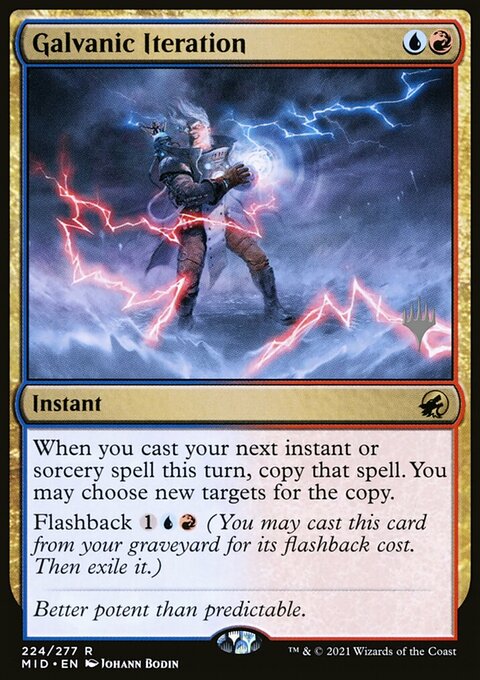 Galvanic Iteration, Innistrad: Midnight Hunt Promos #224p, Magic: The Gathering card