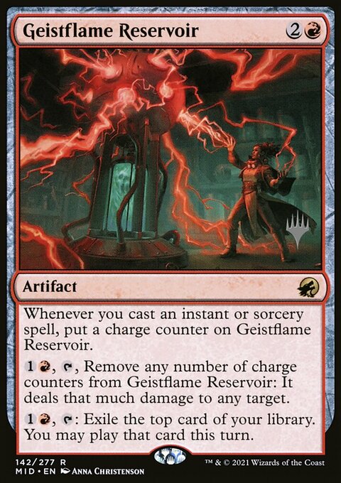 Geistflame Reservoir, Innistrad: Midnight Hunt Promos #142p, Magic: The Gathering card