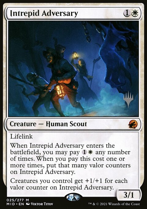Intrepid Adversary, Innistrad: Midnight Hunt Promos #25p, Magic: The Gathering card