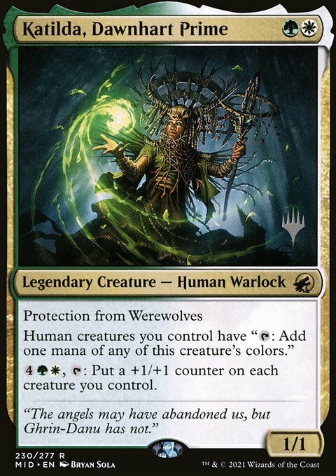 Katilda, Dawnhart Prime, Innistrad: Midnight Hunt Promos #230p, Magic: The Gathering card
