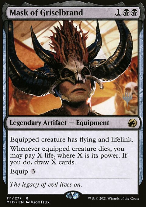Mask of Griselbrand, Innistrad: Midnight Hunt Promos #111p, Magic: The Gathering card