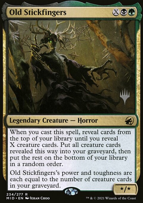 Old Stickfingers, Innistrad: Midnight Hunt Promos #234p, Magic: The Gathering card