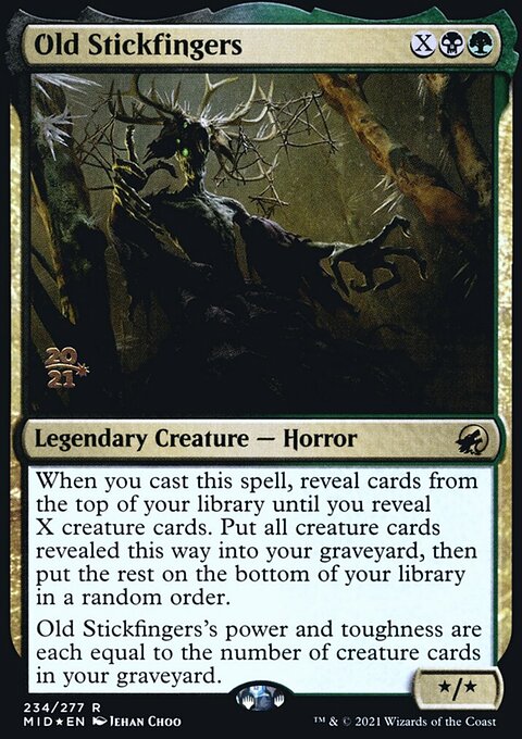 Old Stickfingers, Innistrad: Midnight Hunt Promos #234s, Magic: The Gathering card