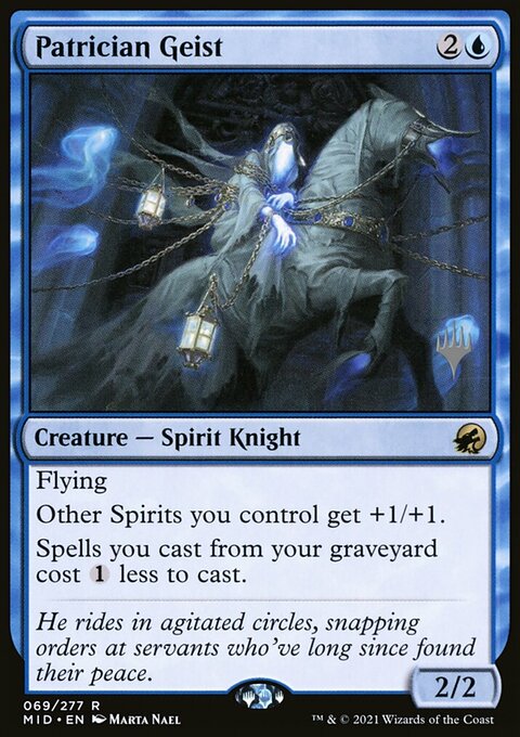 Patrician Geist, Innistrad: Midnight Hunt Promos #69p, Magic: The Gathering card