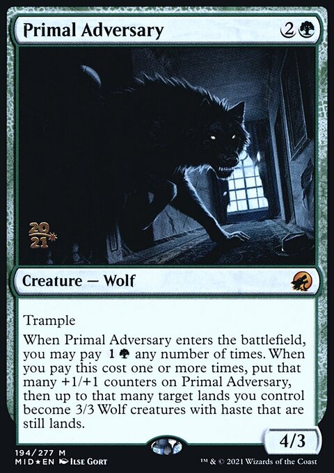 Primal Adversary, Innistrad: Midnight Hunt Promos #194s, Magic: The Gathering card