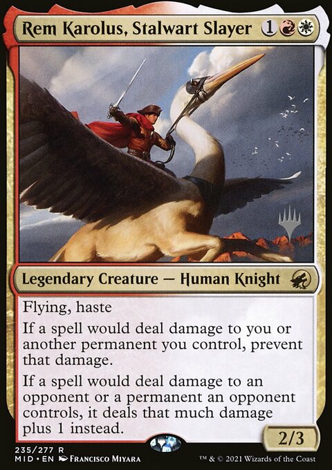 Rem Karolus, Stalwart Slayer, Innistrad: Midnight Hunt Promos #235p, Magic: The Gathering card