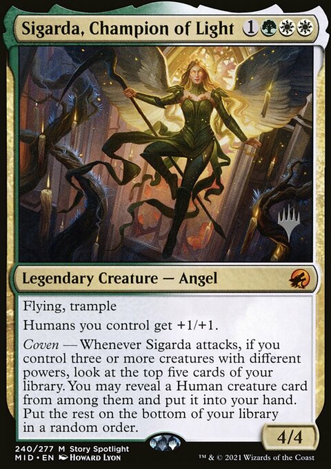 Sigarda, Champion of Light, Innistrad: Midnight Hunt Promos #240p, Magic: The Gathering card