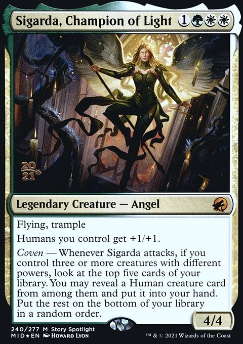 Sigarda, Champion of Light, Innistrad: Midnight Hunt Promos #240s, Magic: The Gathering card