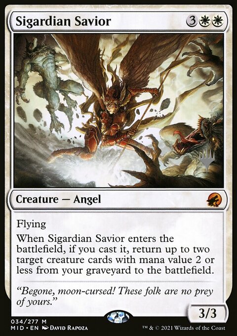 Sigardian Savior, Innistrad: Midnight Hunt Promos #34p, Magic: The Gathering card
