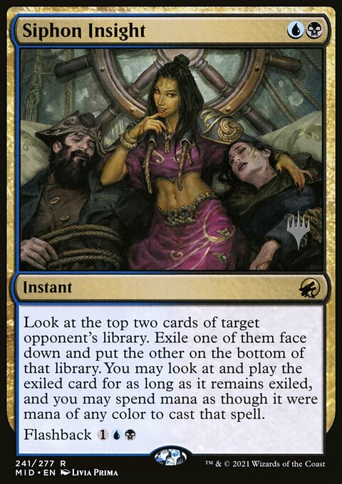 Siphon Insight, Innistrad: Midnight Hunt Promos #241p, Magic: The Gathering card
