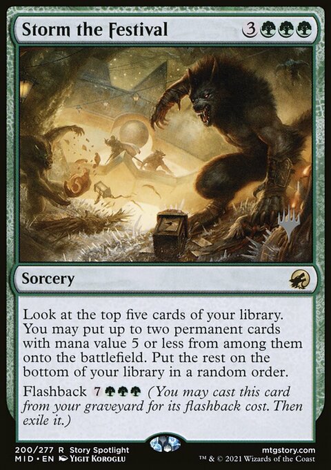 Storm the Festival, Innistrad: Midnight Hunt Promos #200p, Magic: The Gathering card