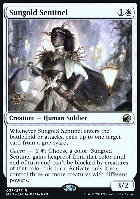 Sungold Sentinel, Innistrad: Midnight Hunt Promos #37s, Magic: The Gathering card